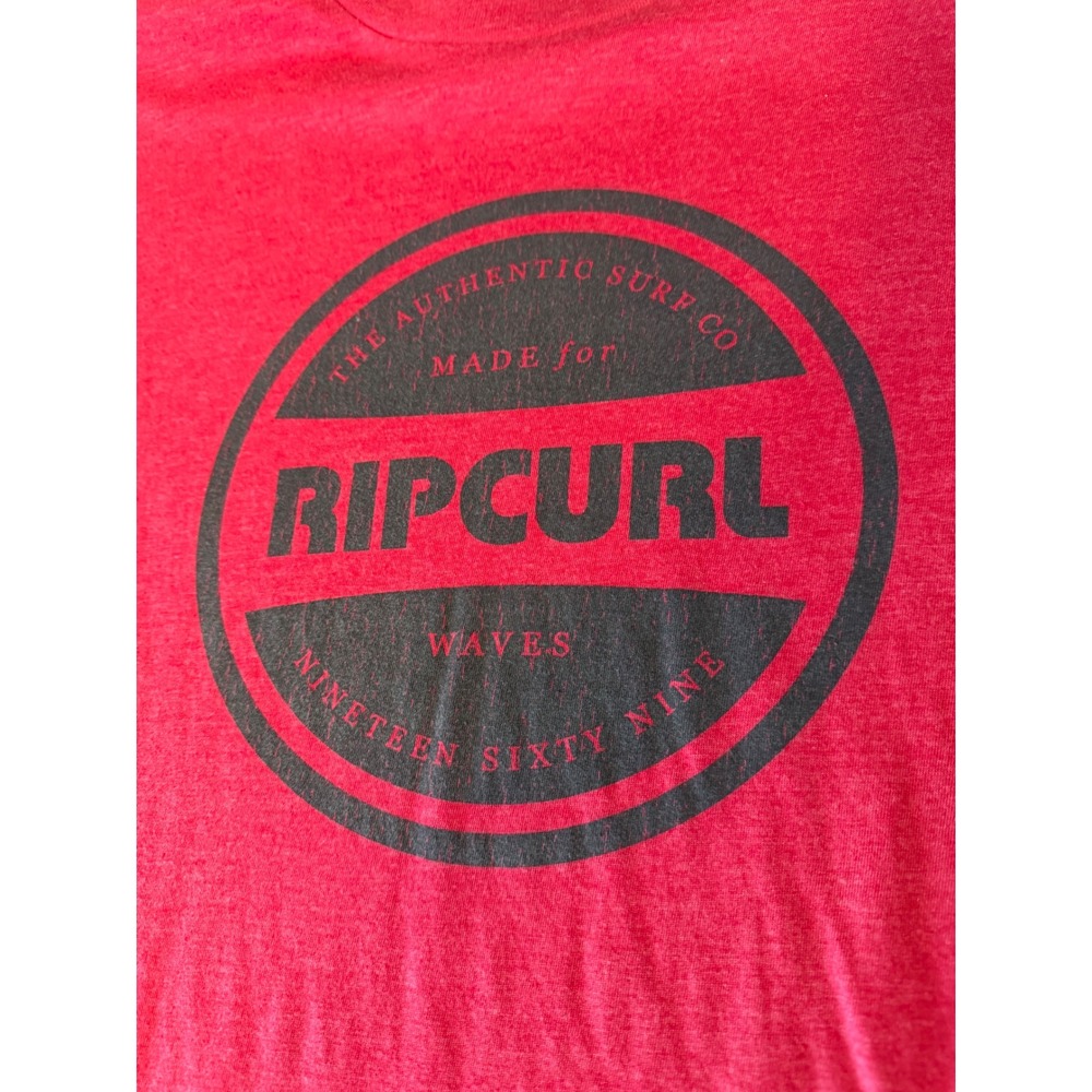 Rip Curl Mens Graphic T-Shirt Red Heather Surf Logo Short Sleeve Size M - Picture 2 of 4